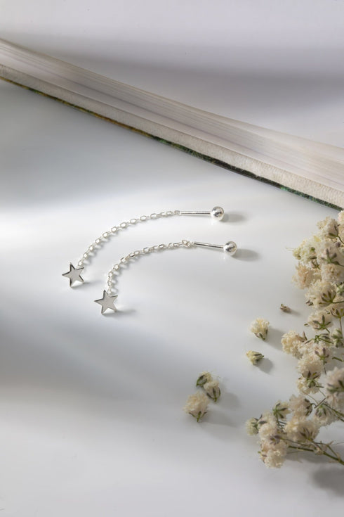 Cercei din argint Stea III (Silver/Gold)